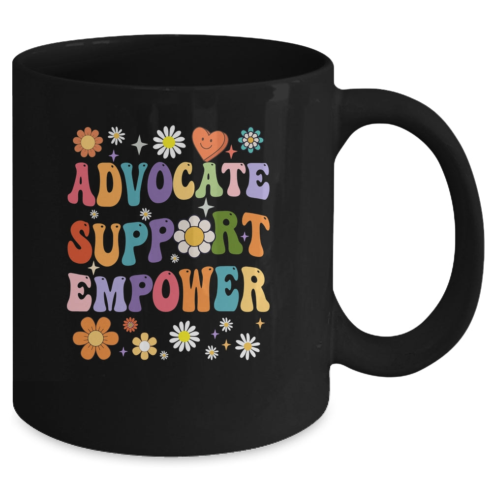 Advocate Support Empower Groovy Social Worker Graduation MSW Mug | siriusteestore