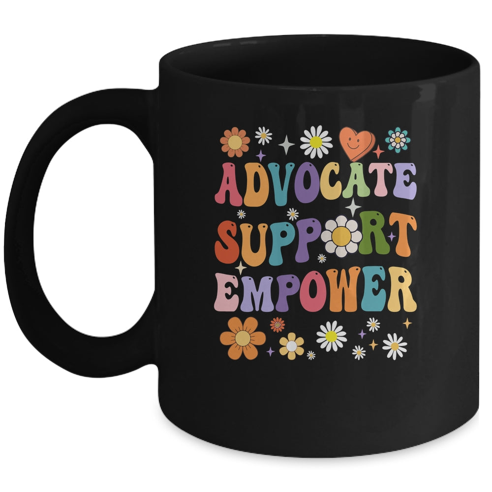 Advocate Support Empower Groovy Social Worker Graduation MSW Mug | siriusteestore