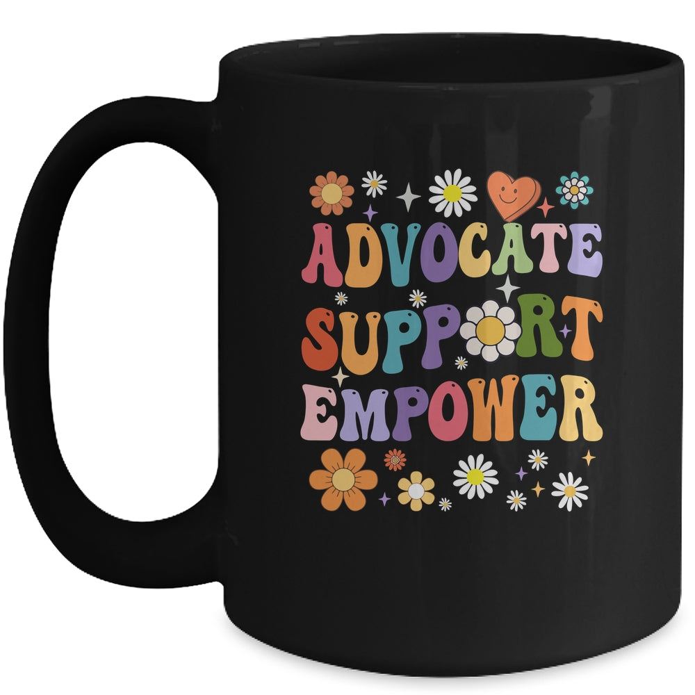 Advocate Support Empower Groovy Social Worker Graduation MSW Mug | siriusteestore