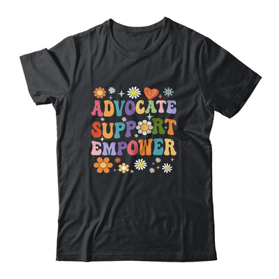 Advocate Support Empower Groovy Social Worker Graduation MSW Shirt & Hoodie | siriusteestore