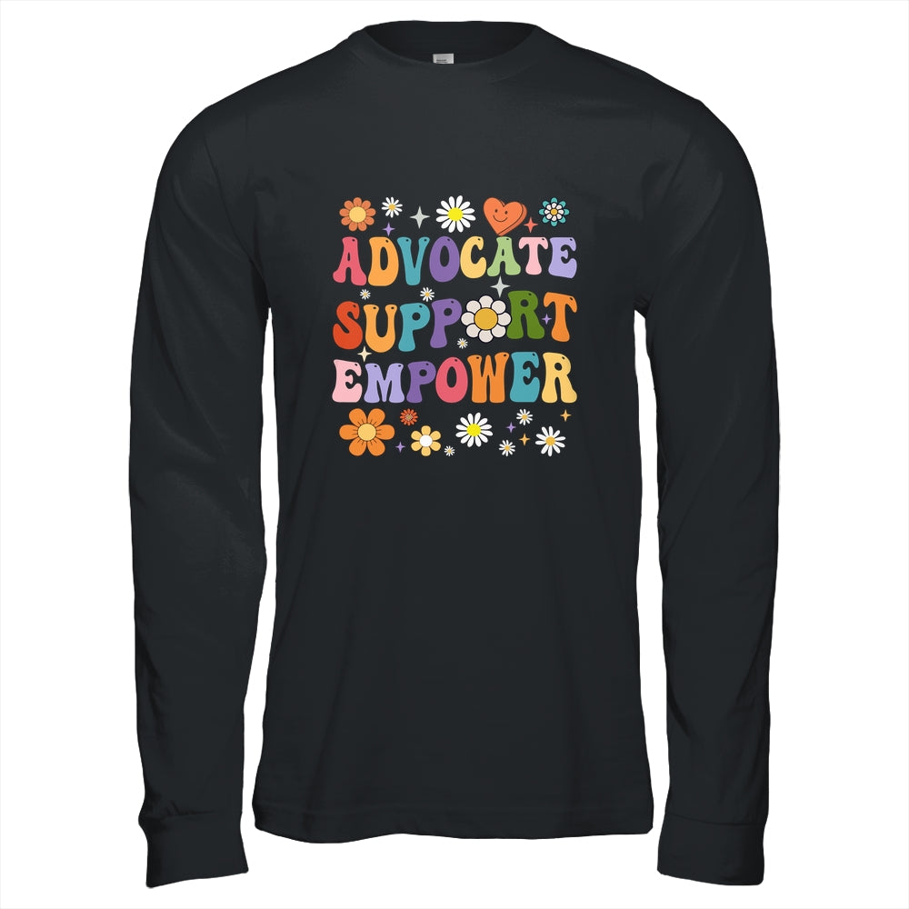 Advocate Support Empower Groovy Social Worker Graduation MSW Shirt & Hoodie | siriusteestore