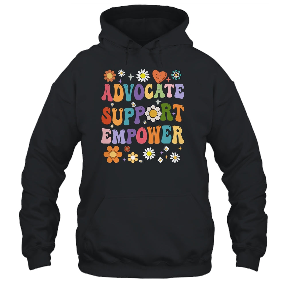 Advocate Support Empower Groovy Social Worker Graduation MSW Shirt & Hoodie | siriusteestore