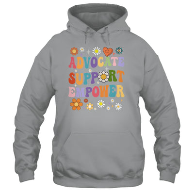 Advocate Support Empower Groovy Social Worker Graduation MSW Shirt & Hoodie | siriusteestore
