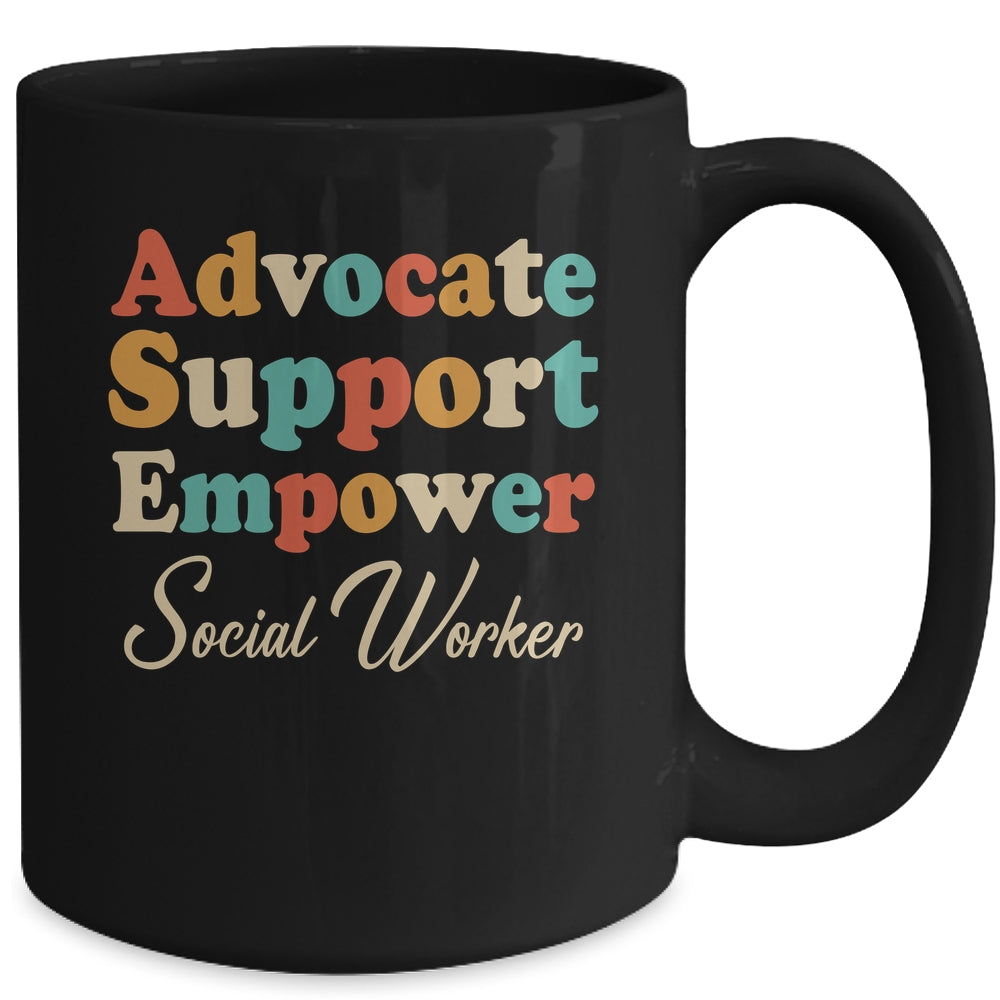 Advocate Support Empower Groovy Social Worker Graduation Mug | siriusteestore