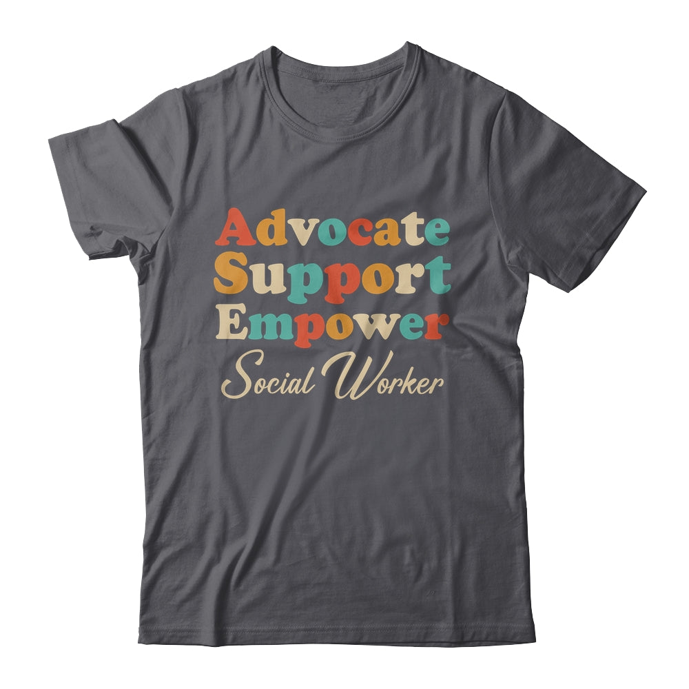Advocate Support Empower Groovy Social Worker Graduation Shirt & Hoodie | siriusteestore