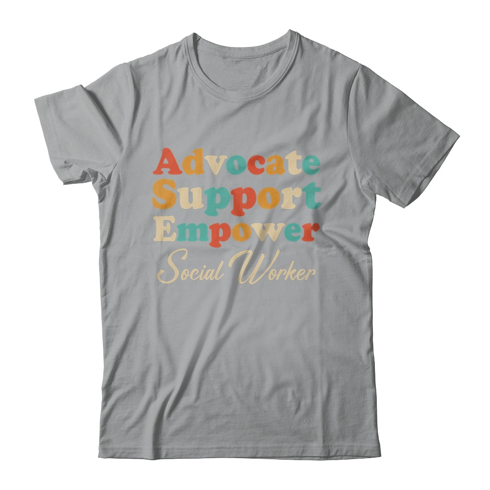 Advocate Support Empower Groovy Social Worker Graduation Shirt & Hoodie | siriusteestore