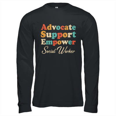Advocate Support Empower Groovy Social Worker Graduation Shirt & Hoodie | siriusteestore