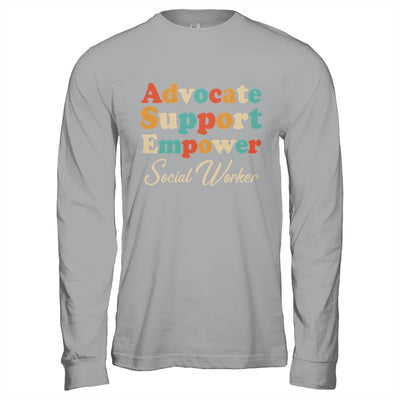 Advocate Support Empower Groovy Social Worker Graduation Shirt & Hoodie | siriusteestore