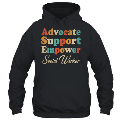 Advocate Support Empower Groovy Social Worker Graduation Shirt & Hoodie | siriusteestore