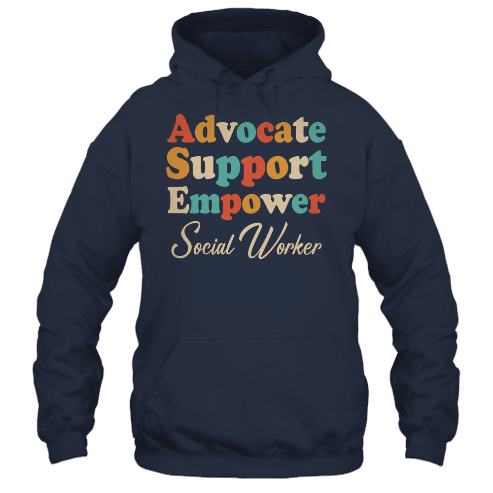 Advocate Support Empower Groovy Social Worker Graduation Shirt & Hoodie | siriusteestore