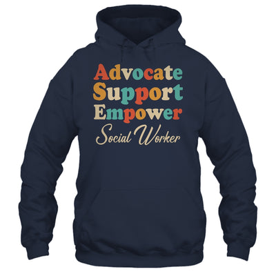 Advocate Support Empower Groovy Social Worker Graduation Shirt & Hoodie | siriusteestore