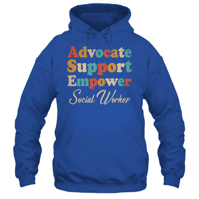 Advocate Support Empower Groovy Social Worker Graduation Shirt & Hoodie | siriusteestore