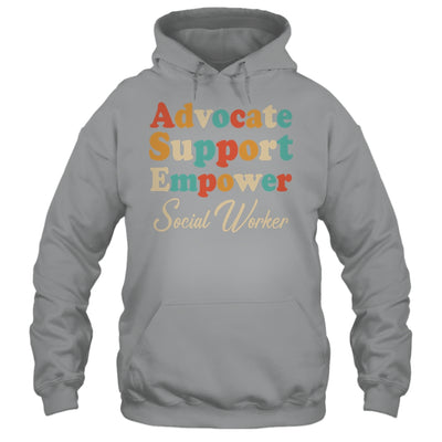 Advocate Support Empower Groovy Social Worker Graduation Shirt & Hoodie | siriusteestore