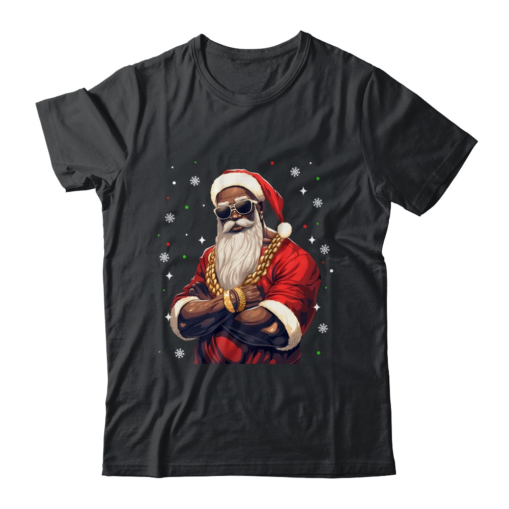 African American Santa Claus Family Christmas Black Shirt & Sweatshirt | siriusteestore