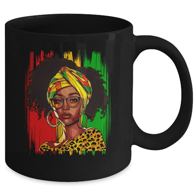 Afro Woman African Melanin Headscarf Nubian Black History Mug | siriusteestore