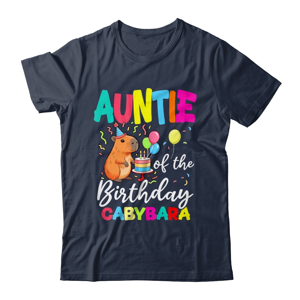 Auntie Of The Birthday Capybara Girl Bday Party Family Shirt & Hoodie | siriusteestore