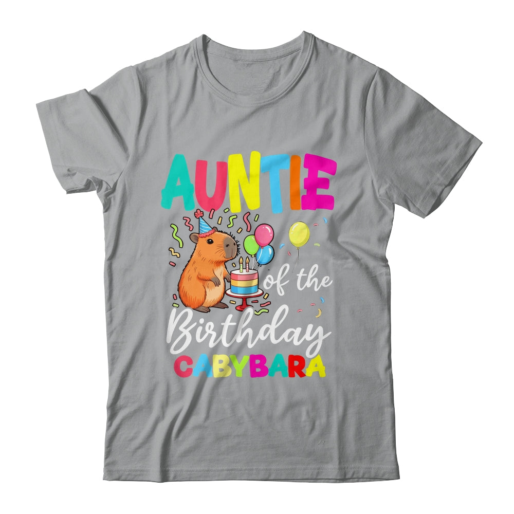 Auntie Of The Birthday Capybara Girl Bday Party Family Shirt & Hoodie | siriusteestore