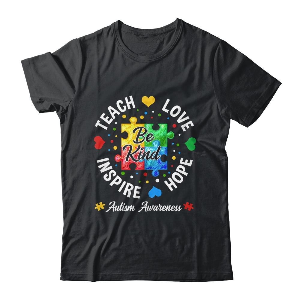Autism Awareness Teacher Support Teach Hope Love Inspire Shirt & Hoodie | siriusteestore