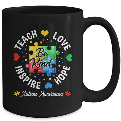 Autism Awareness Teacher Support Teach Hope Love Inspire Mug | siriusteestore