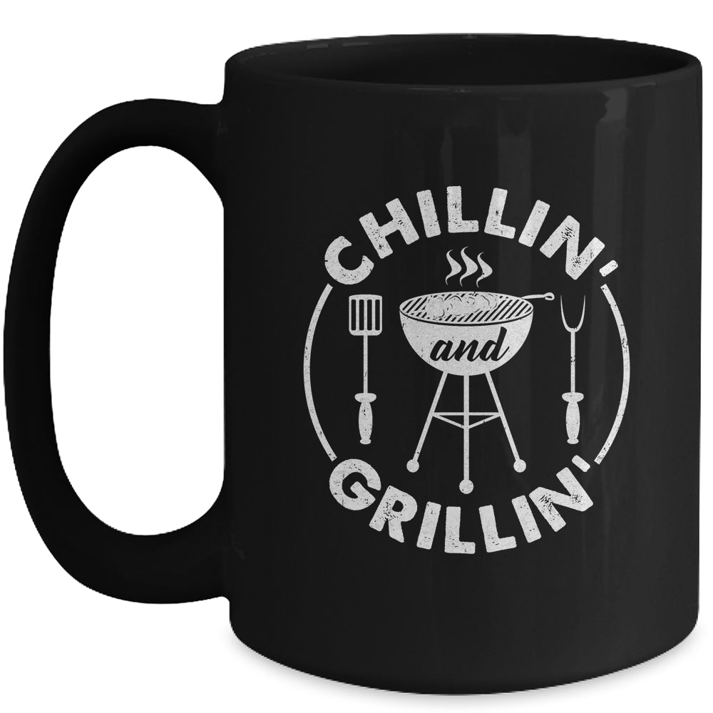Bbq Chillin And Grillin Barbecue Funny BBQ For Men Women Mug | siriusteestore