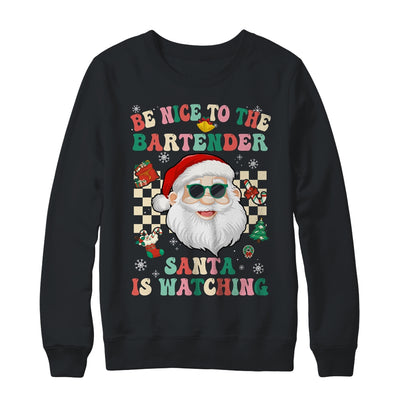 Be Nice To The Bartender Santa Christmas Xmas Groovy Shirt & Sweatshirt | siriusteestore