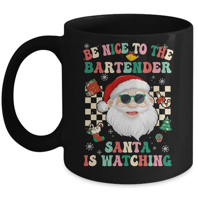 Be Nice To The Bartender Santa Christmas Xmas Groovy Mug | siriusteestore