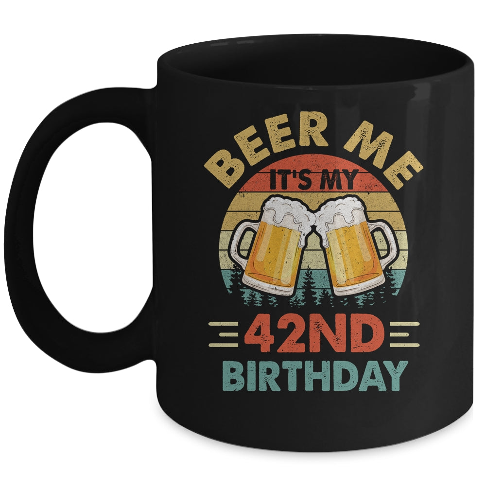 Beer Me It's My 42nd Birthday Party 42 Years Old Men Vintage Mug | siriusteestore