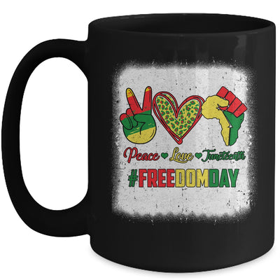 Bleached Peace Love Juneteenth 1865 Freedom Day African Mug | siriusteestore