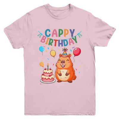 Cappy Birthday Capybara Lovers Girl Boy Happy Birthday Party Youth Shirt | siriusteestore