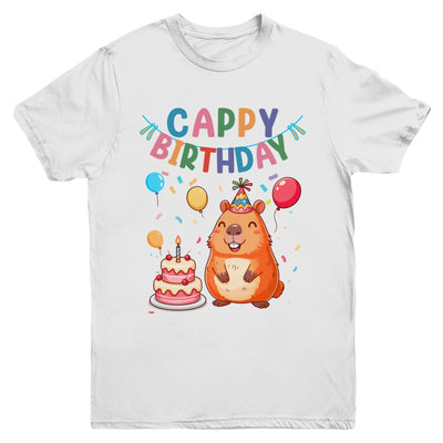 Cappy Birthday Capybara Lovers Girl Boy Happy Birthday Party Youth Shirt | siriusteestore