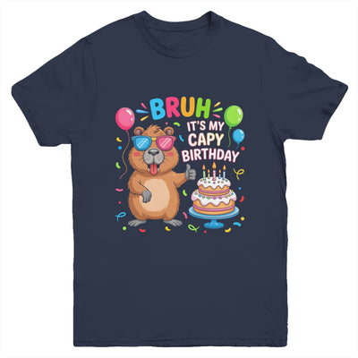 Capy Birthday Capybara BRUH Cute Happy Birthday Boys Girls Youth Shirt | siriusteestore