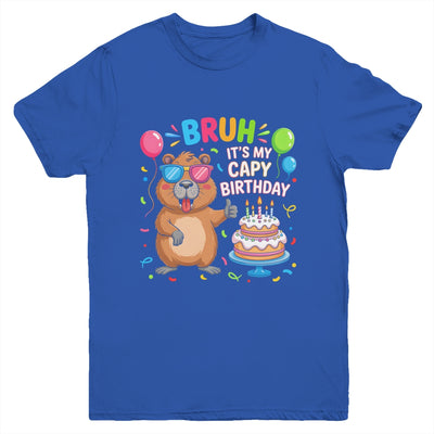 Capy Birthday Capybara BRUH Cute Happy Birthday Boys Girls Youth Shirt | siriusteestore