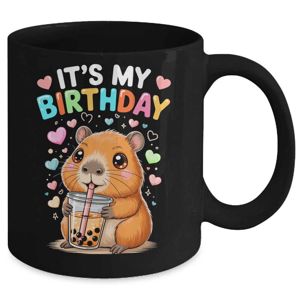 Capybara Birthday Graphic Kids Cute Capibara Its My Birthday Mug | siriusteestore