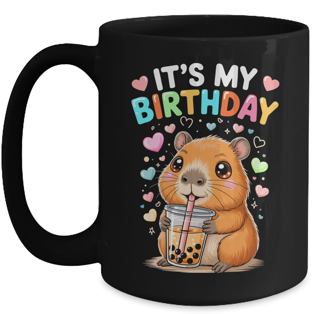 Capybara Birthday Graphic Kids Cute Capibara Its My Birthday Mug | siriusteestore