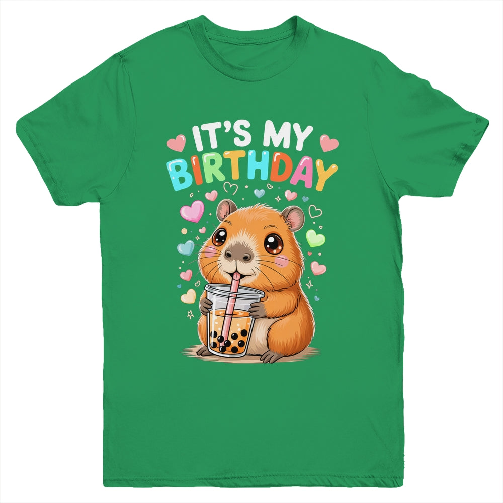 Capybara Birthday Graphic Kids Cute Capibara Its My Birthday Youth Shirt | siriusteestore