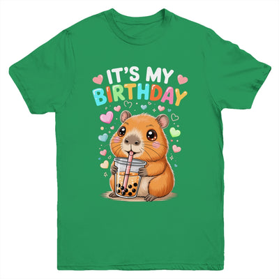 Capybara Birthday Graphic Kids Cute Capibara Its My Birthday Youth Shirt | siriusteestore
