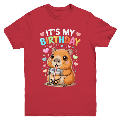 Capybara Birthday Graphic Kids Cute Capibara Its My Birthday Youth Shirt | siriusteestore