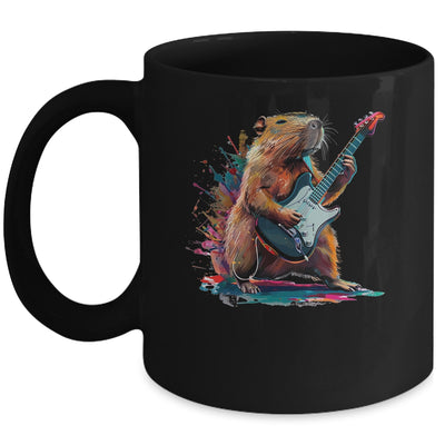 Capybara Playing Electric Guitar Funny Capybaras Lover Mug | siriusteestore
