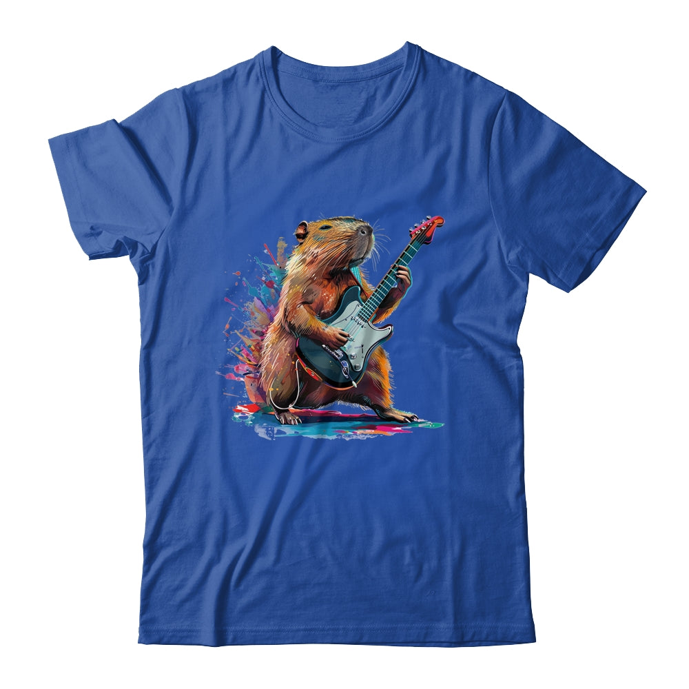 Capybara Playing Electric Guitar Funny Capybaras Lover Shirt & Tank Top | siriusteestore