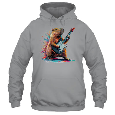 Capybara Playing Electric Guitar Funny Capybaras Lover Shirt & Tank Top | siriusteestore