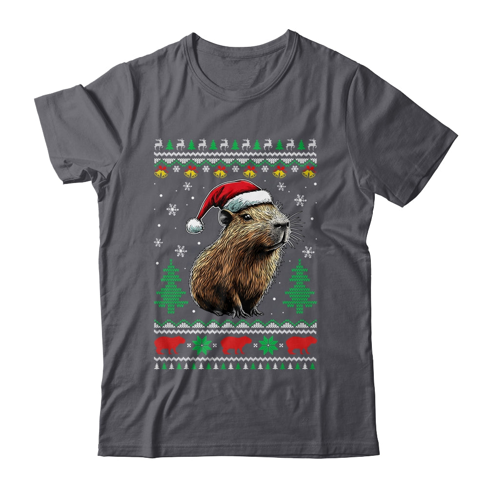 Capybara Santa Hat Ugly Christmas Capybara Lover Xmas Shirt & Sweatshirt | siriusteestore