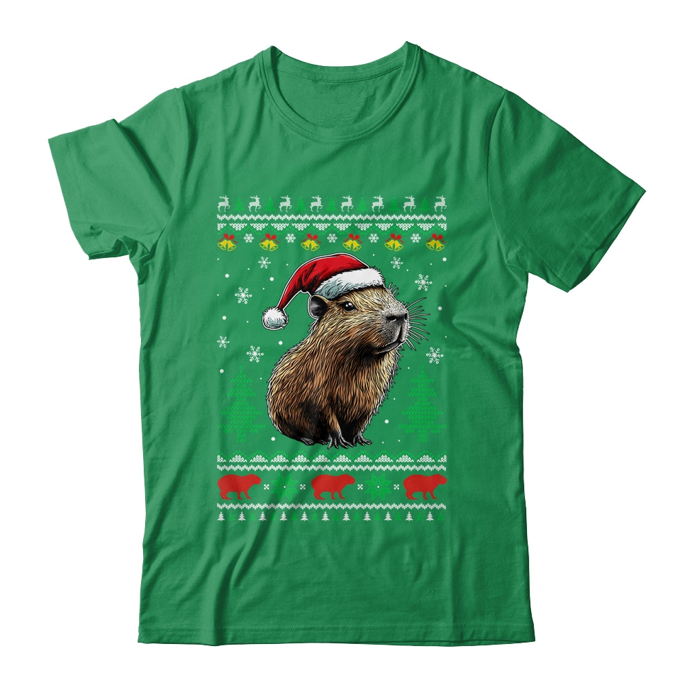 Capybara Santa Hat Ugly Christmas Capybara Lover Xmas Shirt & Sweatshirt | siriusteestore
