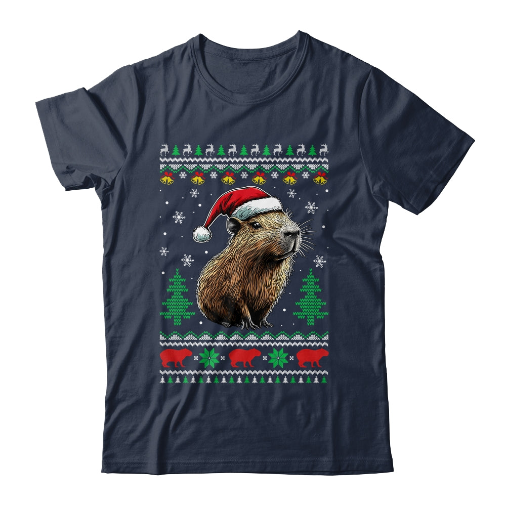 Capybara Santa Hat Ugly Christmas Capybara Lover Xmas Shirt & Sweatshirt | siriusteestore