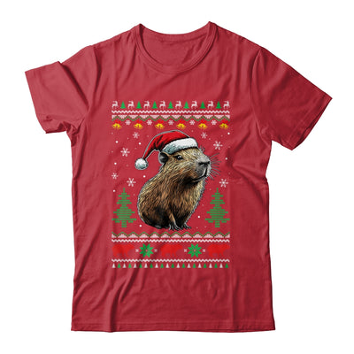 Capybara Santa Hat Ugly Christmas Capybara Lover Xmas Shirt & Sweatshirt | siriusteestore