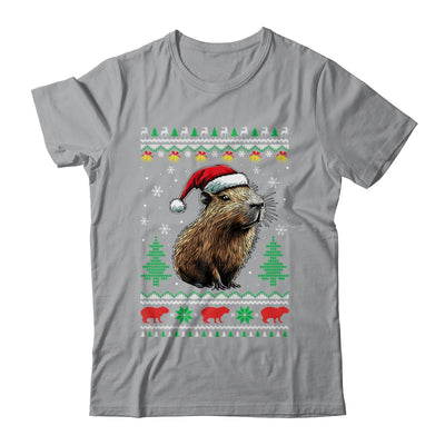 Capybara Santa Hat Ugly Christmas Capybara Lover Xmas Shirt & Sweatshirt | siriusteestore