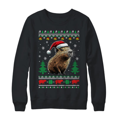 Capybara Santa Hat Ugly Christmas Capybara Lover Xmas Shirt & Sweatshirt | siriusteestore
