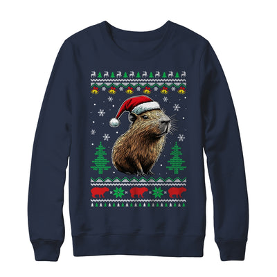 Capybara Santa Hat Ugly Christmas Capybara Lover Xmas Shirt & Sweatshirt | siriusteestore