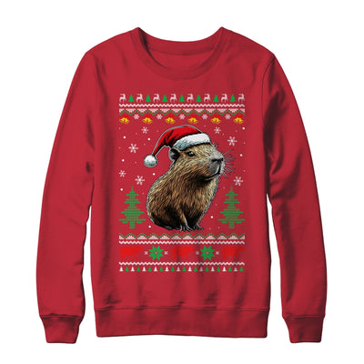 Capybara Santa Hat Ugly Christmas Capybara Lover Xmas Shirt & Sweatshirt | siriusteestore
