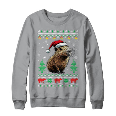 Capybara Santa Hat Ugly Christmas Capybara Lover Xmas Shirt & Sweatshirt | siriusteestore