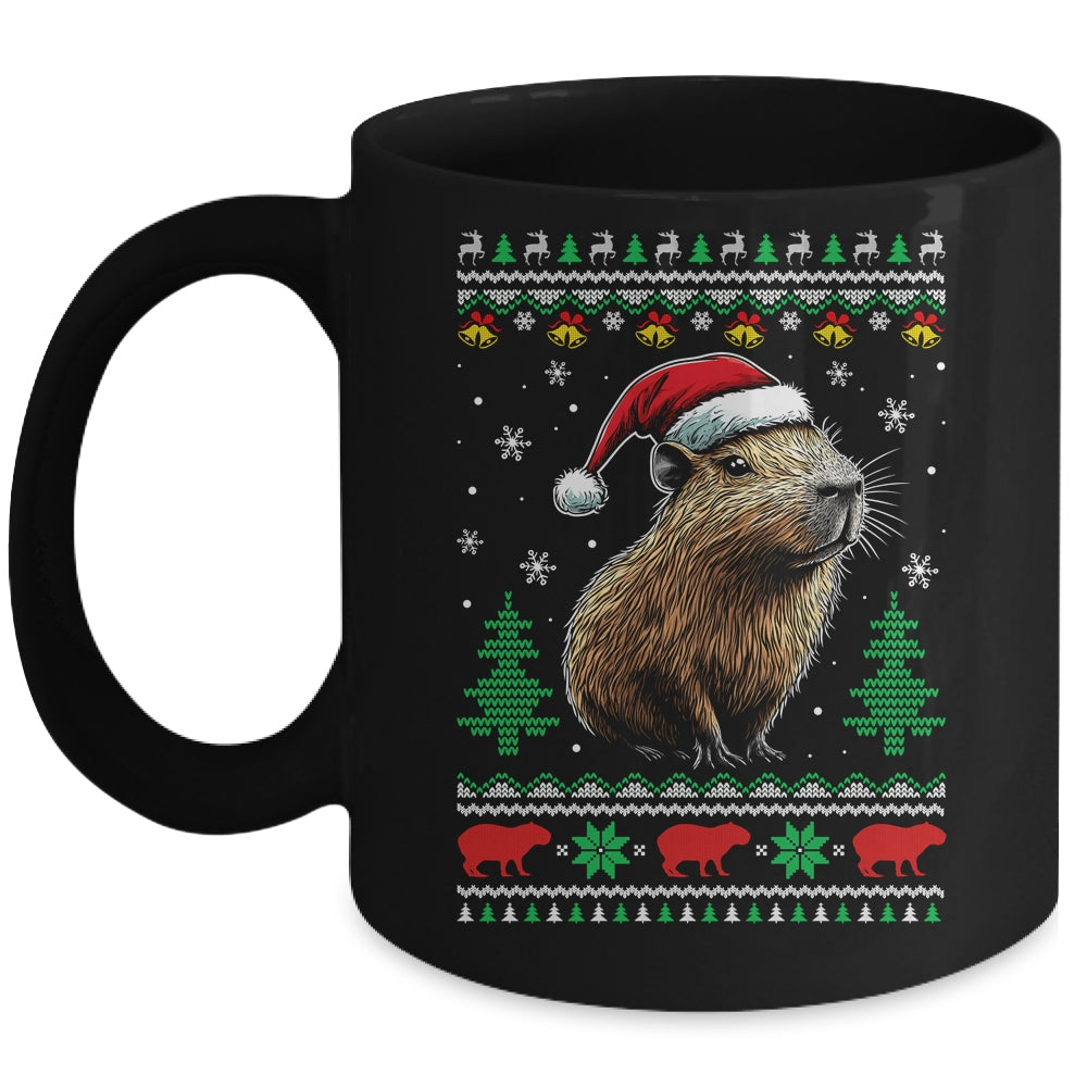 Capybara Santa Hat Ugly Christmas Capybara Lover Xmas Mug | siriusteestore